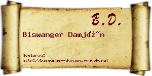Biswanger Damján névjegykártya